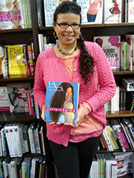 Teri with book in Barnes & Nobles